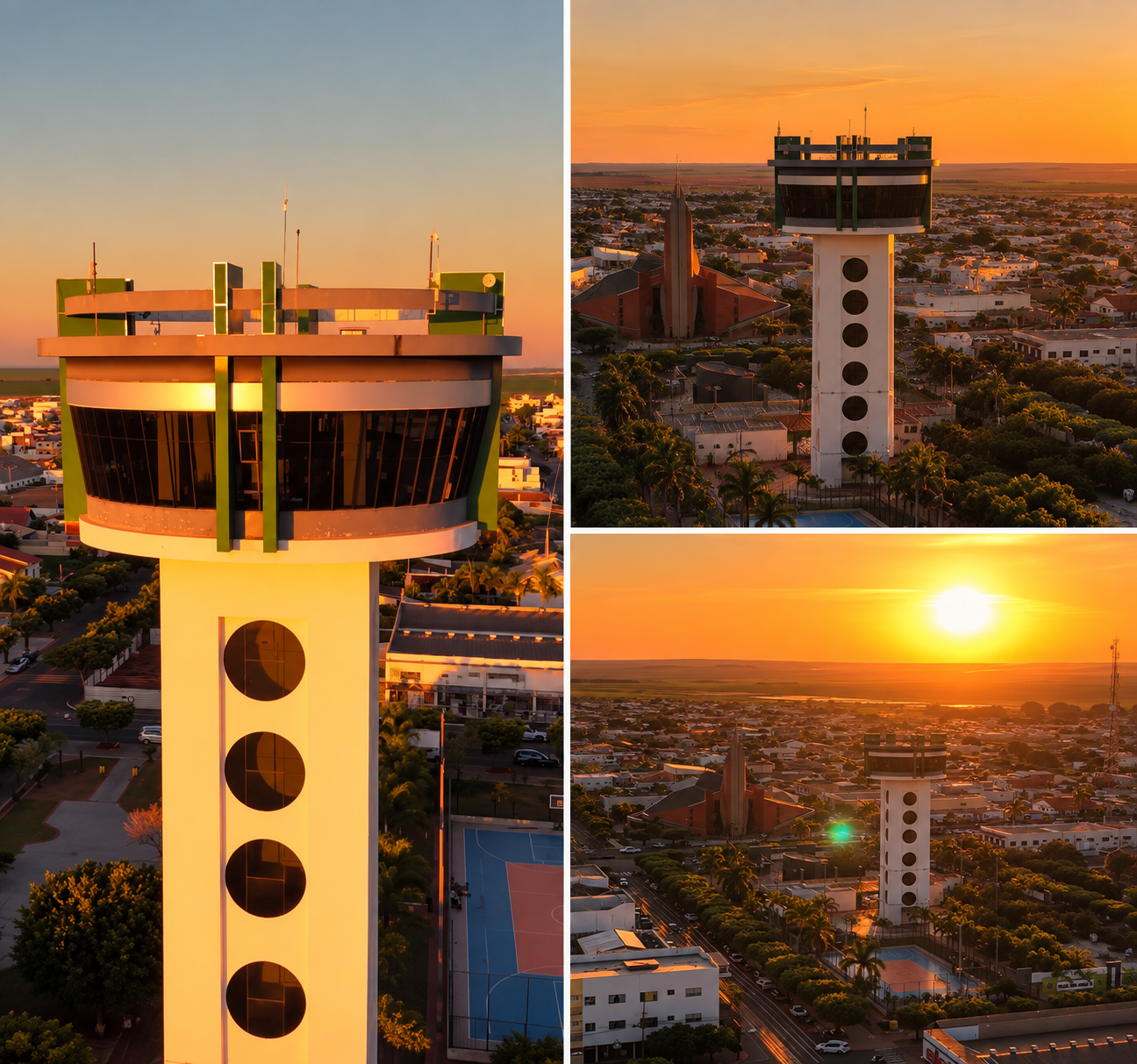 Mosaico de vistas do Mirante de Campo Verde